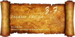 Zeidler Fáta névjegykártya